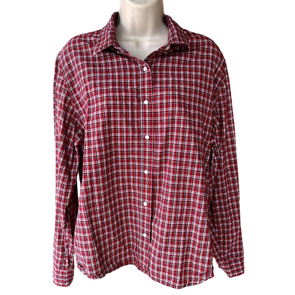 Panhandle Slim Quality Western Wear Red Plaid Button Up Shirt Womens L
